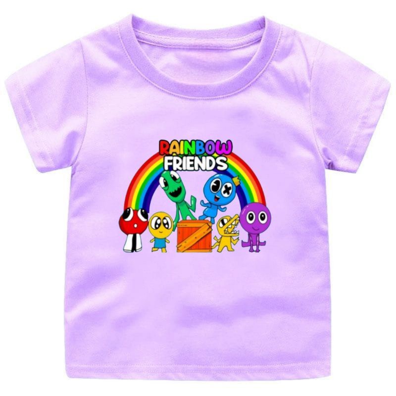 BAJU KAOS ANAK  CEWEK RAINBOW FRIEND(2)1-12TAHUN UKURAN S.M.L.XL.XXL.3XL