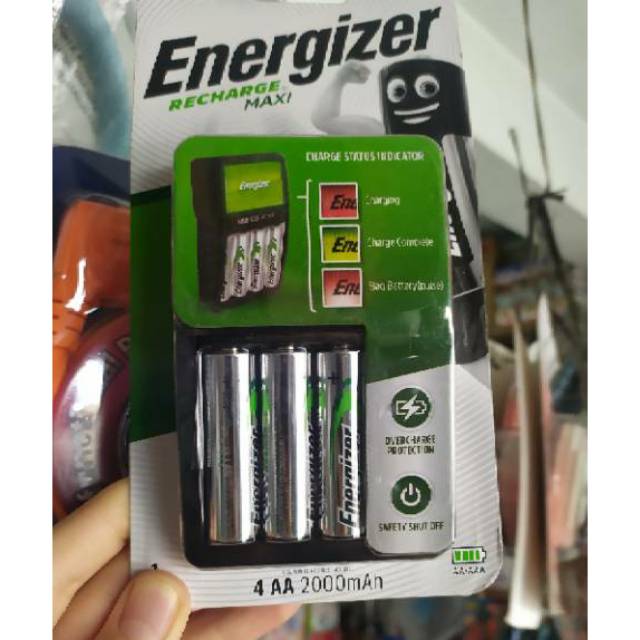 RECHARGER ENERGIZER MAX / BATERE CAS ENERGIZER dilengkapi 4 batere cas Energizer