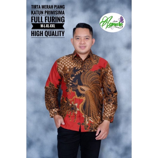 batik pria TIRTA MERAH kemeja batik furing batik solo premium