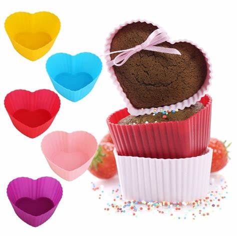 Cetakan Kue Cupcake Muffin Cups Jelly Silicone Mould Wadah Bekal Cups Bekal Bento Wadah Bento Cup Cake Silicone Tahan Panas Cetakan Silicone Cake Pudding Agar-Agar Cup Cake Serbaguna Cetakan