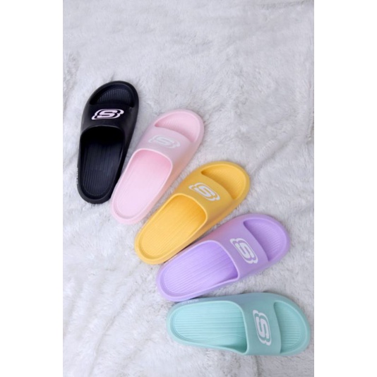 Sandal Selop Cewek Wanita Logo S Sendal Slide Slip On