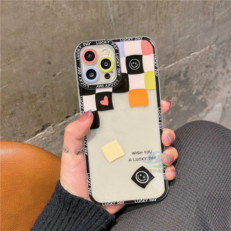 Casing TPU IPhone 14 14 Pro MAX 11 Pro 11 Pro MAX 12 12 Pro 12 Pro MAX 13 Pro MAX X XR XS MAX 6 6S 7 8 Plus Motif Smiley Hati