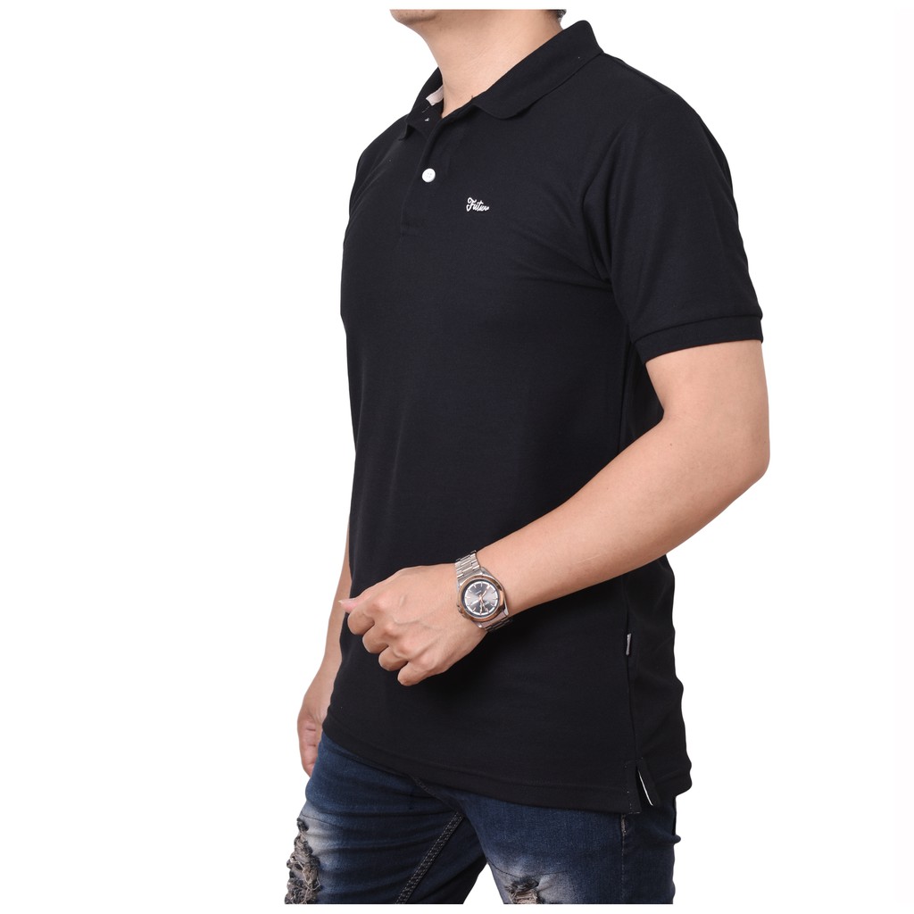 Polo shirt kaos kerah warna hitam