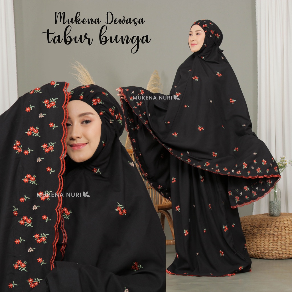 Mukena Dewasa Tabur Nayra Bunga Jumbo Bahan Katun