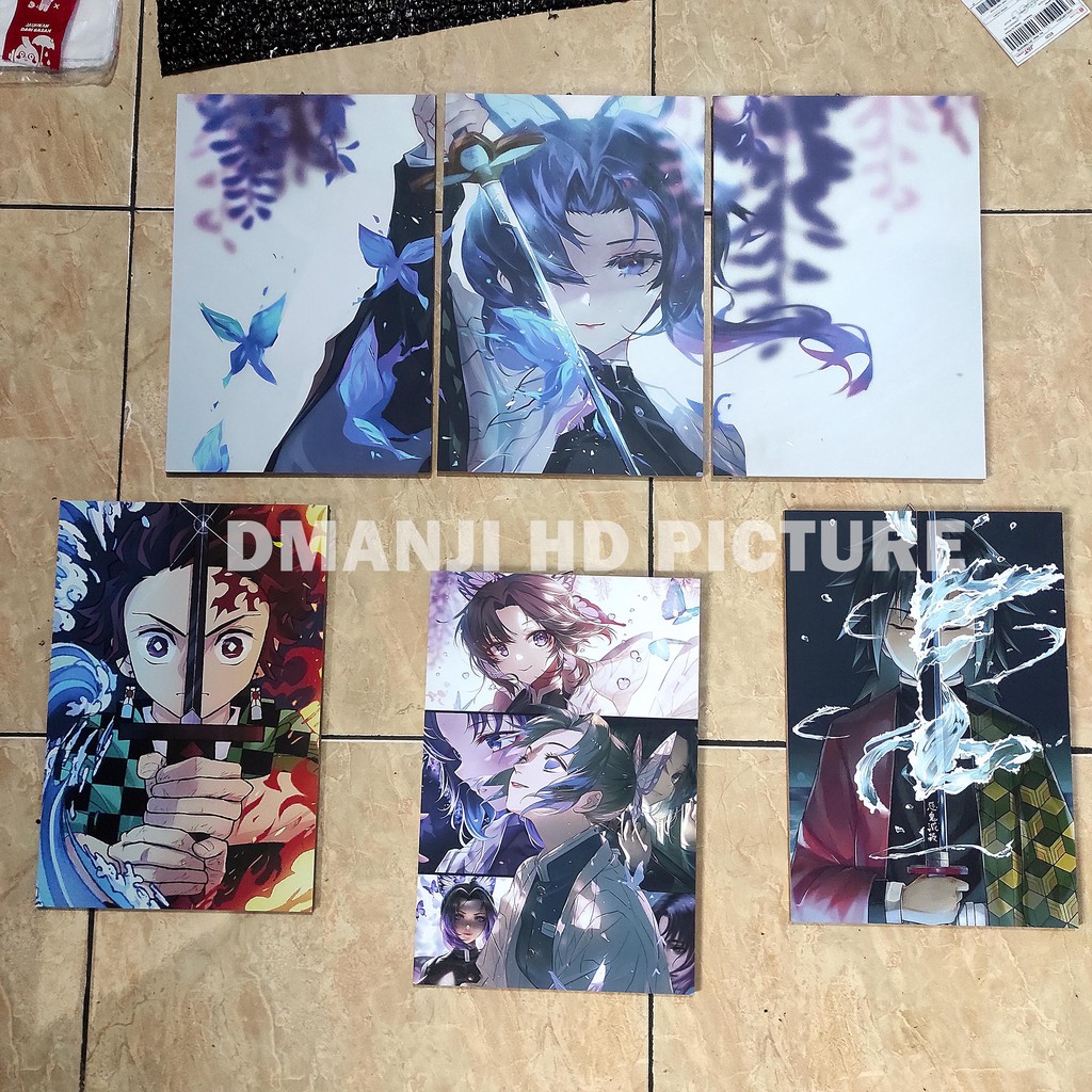 POSTER KAYU MULTIPANEL KIMETSU NO YAIBA / 60X30 / HIASAN DINDING DEMON SLAYER / PAJANGAN KAMAR ANIME-2