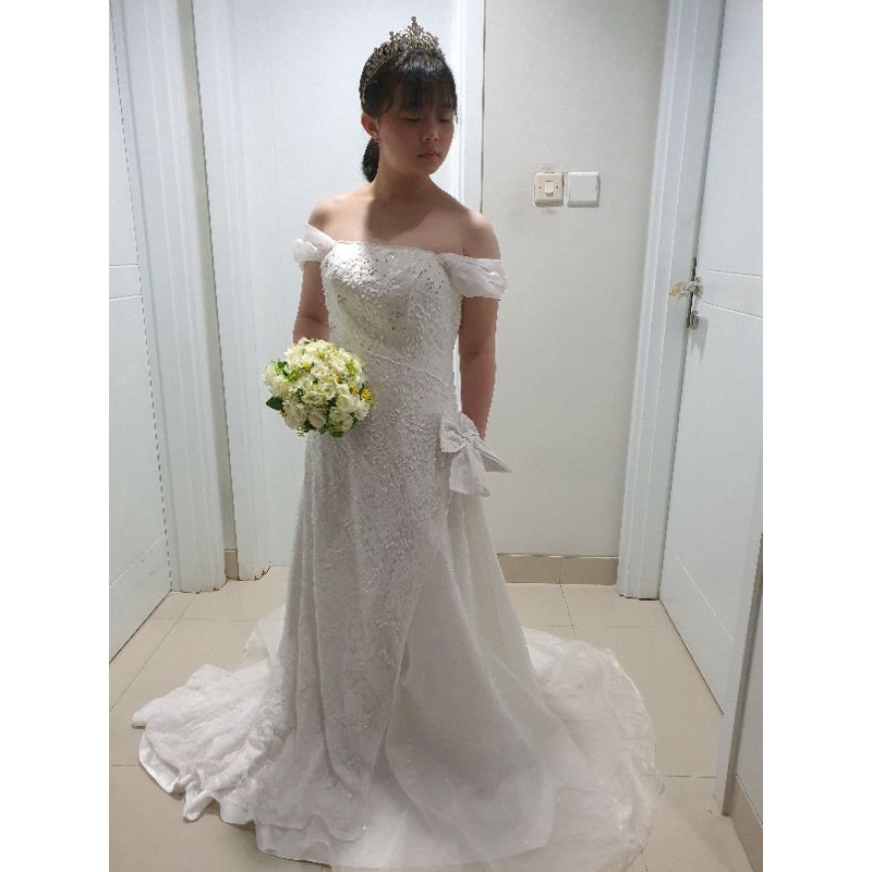 JUAL gaun baju pengantin wedding dress bekas second preloved murah KL16