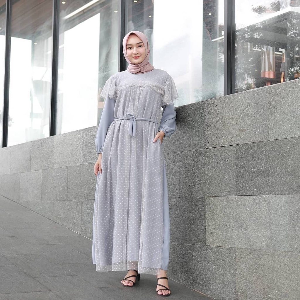 Kayla Maxi Dress Pesta Tille Renda / Long Dress Muslim Brukat