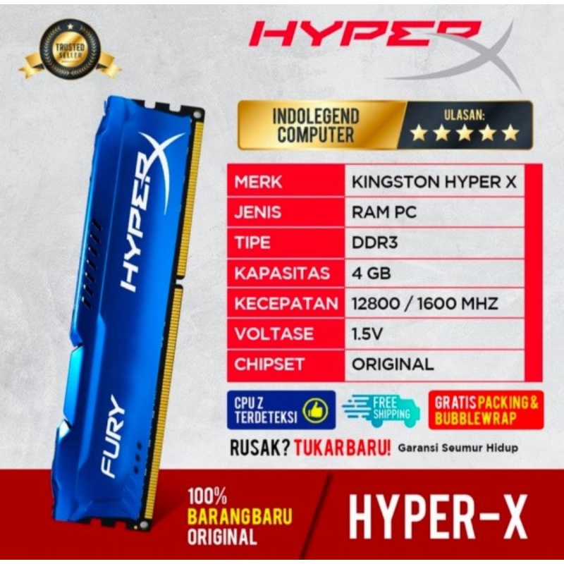 RAM HYPER X DDR3 4GB PC12800