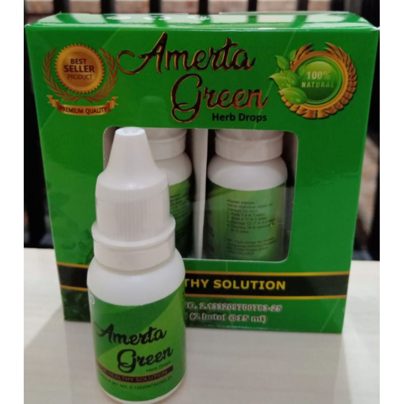 Herbal Amerta Green, Herbal Tetes untuk Maag, Darah Tinggi, Vitalitas, Diabetes