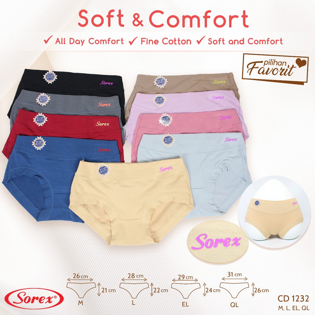 Celana Dalam Katun Sorex 1232 Soft Comford Wanita Grosir