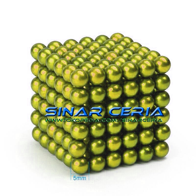 10 BUTIR Magnet neodymium bola balls bulat round 5mm KUNING DIY puzzle cube perhiasan ISI 10 BUTIR