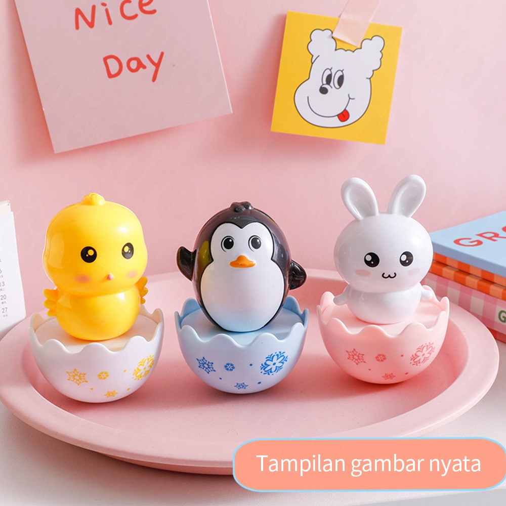 Halobaby Mainan Bayi Kartun Tumbler Mainan Musik Anak Bayi