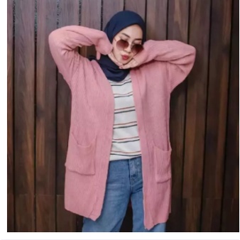 ardigan Agata Long Cardy Tangan Panjang Sweater Rajut Wanita Terbaru 2021 Kekinian Cardigan Rajut Pa