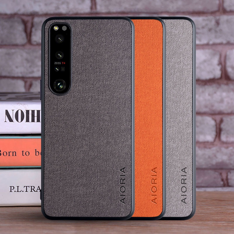       case untuk sony xperia 10 5 1 ace 2 iii iv tritone mewah tekstil kulit kulit ponsel cover untu