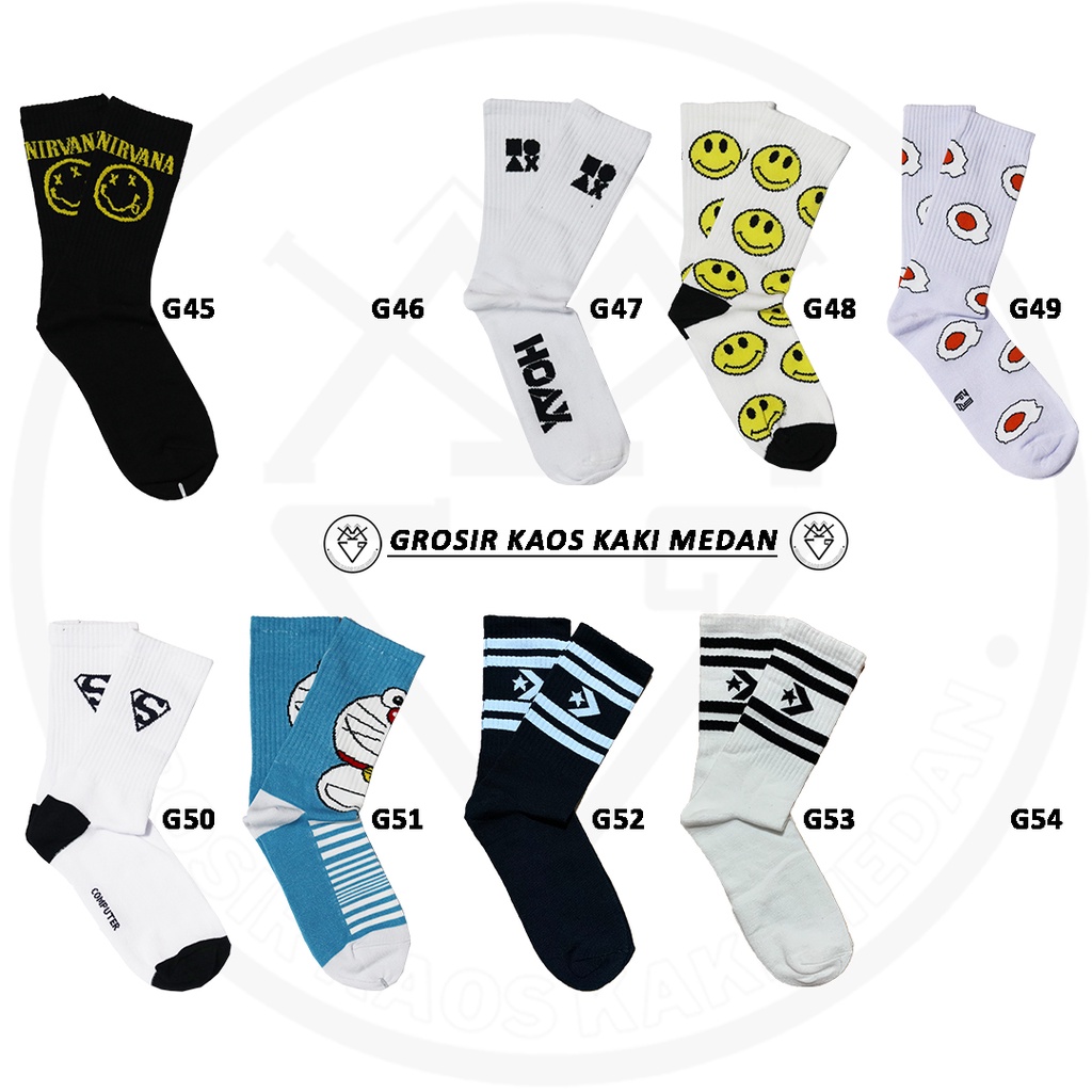 PROMO KAOS KAKI SKATE MOTIF  MEDAN CEWEK COWOK