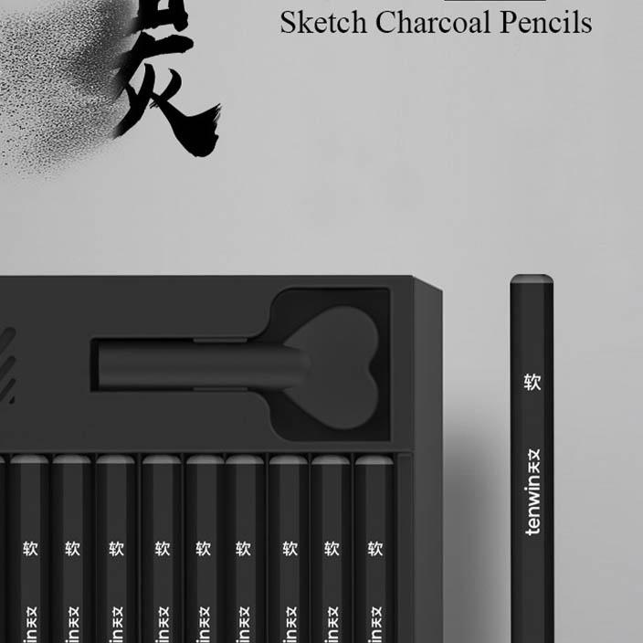 

Baru Triple W 12 PCS Charcoal Pencil Art Paint Pensil Arang Gambar Sketsa !