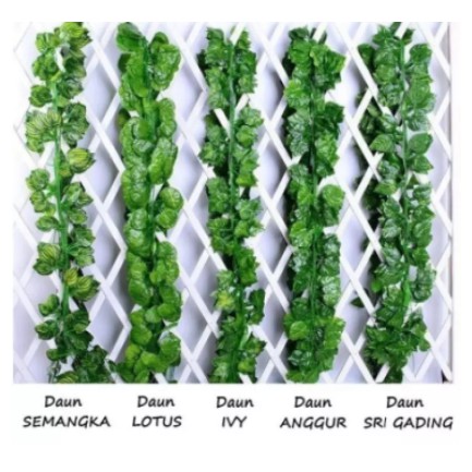 Daun Rambat Plastik Artificial Lebar Tanaman Hias Dekorasi Rumah Harga/String