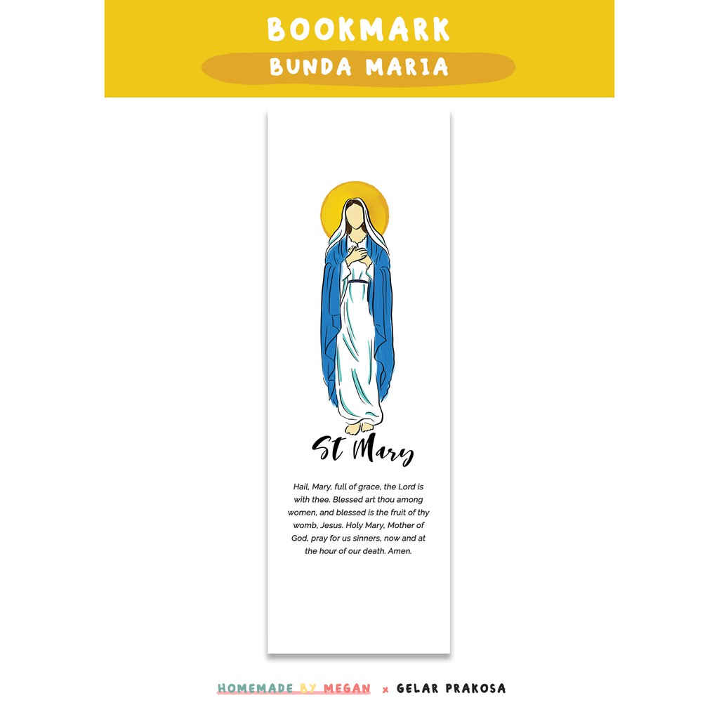 Bookmark Bunda Maria | Pembatas Alkitab | Pembatas Buku | Kristen | Katolik