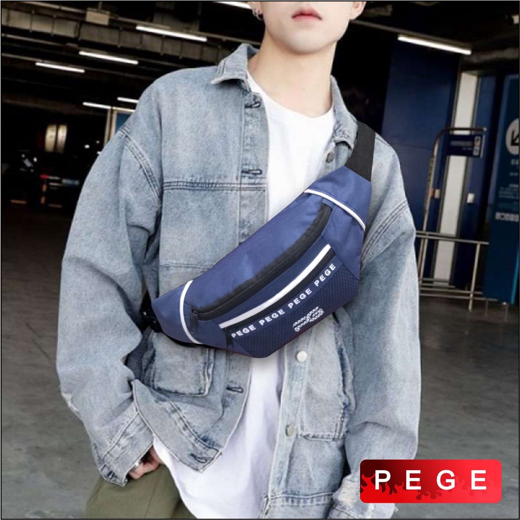 Tas Selempang Bahu Pria Tas Waistbag Keren Model Kasual Kombinasi - PG 8896