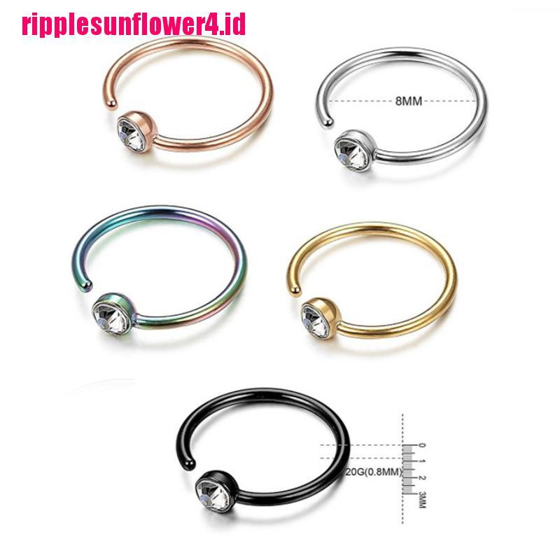 1pc Anting Jepit Hidung Tanpa Tindik Bahan Stainless Steel