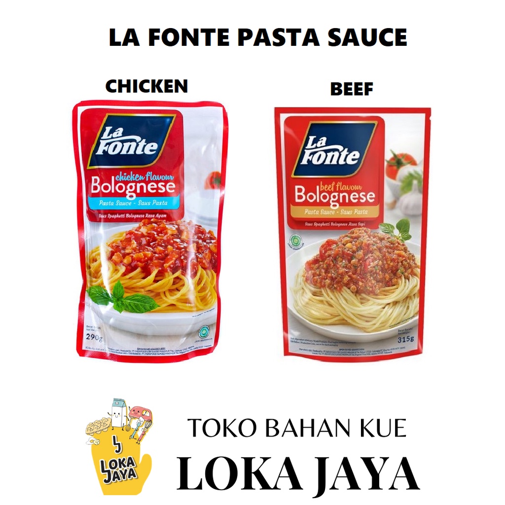 

LA FONTE PASTA BOLOGNESE RASA AYAM 290 GR & BEEF 315 GR