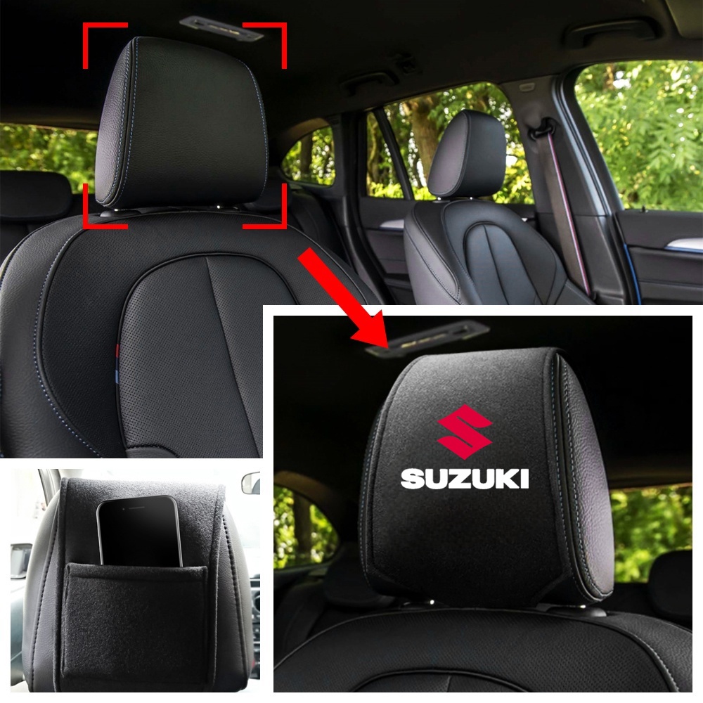 2pcs Bantal Sandaran Kepala Jok Mobil Untuk Suzuki SX4 Swift Baleno Grand Vitara Ignis Jimny