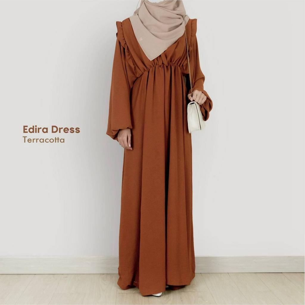 Mininos Edira Dress Gamis Crinkle Syari Remaja Muslimah Jumbo Oversize