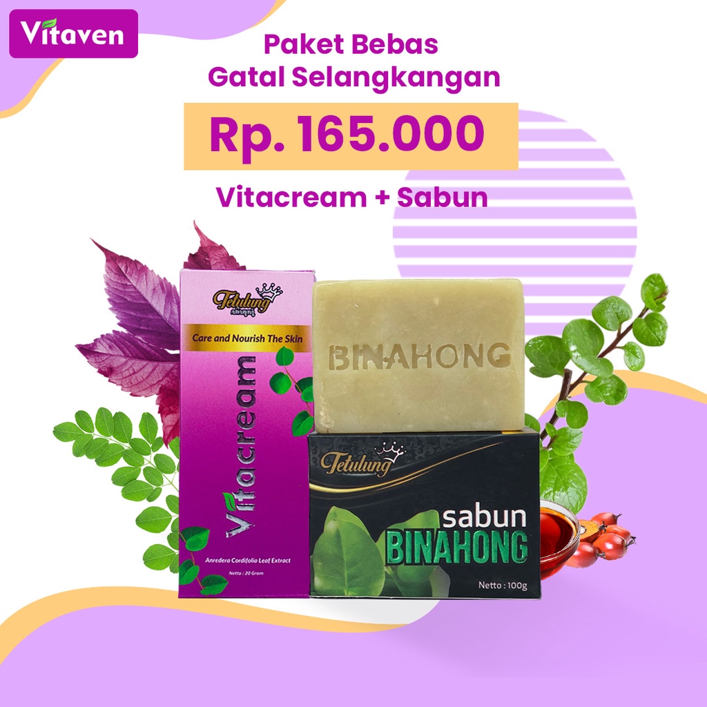 Paket Obat Salep Gatal Selangkangan Menahun Ampuh - VITACREAM &amp; SABUN BINAHONG Aman BPOM