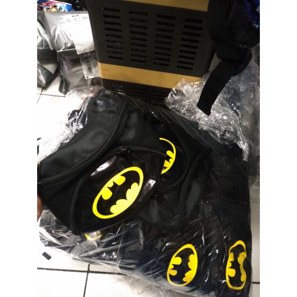 BISA COD Tas SLempang Batman free topi anak laki-laki