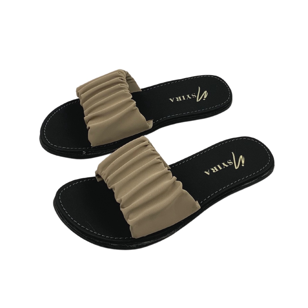 Insyira - Sandal Wanita Sylvia / Sandal Slop Wanita Non Slip Alas Hitam