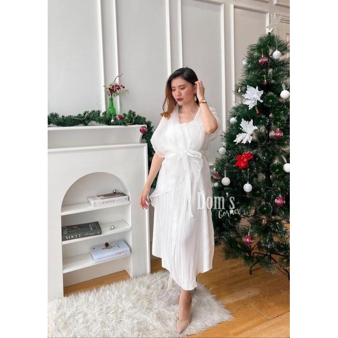 Domscorner - Forever organza dress - christmas edition dress - dress kondangan - dress pesta - baju 