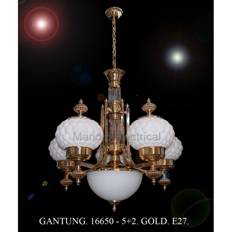 Lampu Hias Gantung Dekorasi Ruang Tamu 16650/5+2 CH-GD