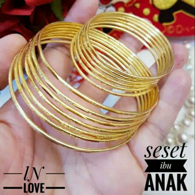 Gelang Xuping Keroncong Bulat Polos/Corak Isi 6 (3 Motif)