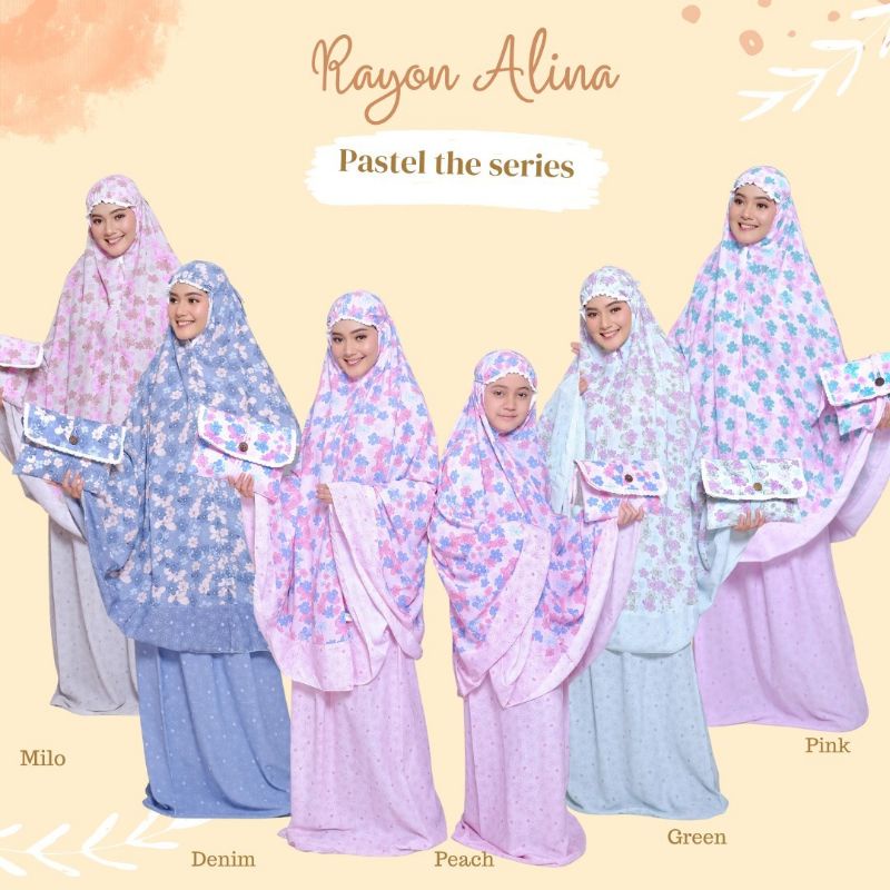 Mukena Cantik Alina DEWASA Motif Bunga Sakura
