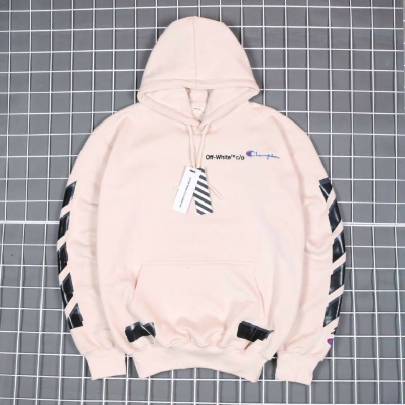 Off White X Champion Pink Hoodie 0052