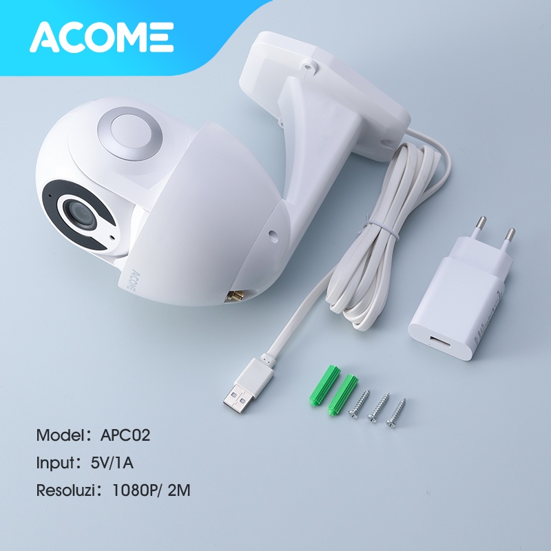 ACOME WiFi Tahan air PTZ Camera CCTV FULL HD 1296P 3MP Kamera No Blind Spot 2 Arah Luar Ruangan APC02