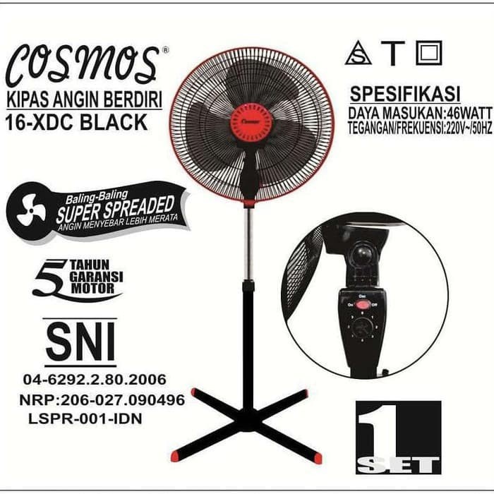 Standfan Kipas Angin Berdiri Cosmos SN16XDC 16&quot; 16 Inch 16IN Kipas Angin Kaki Silang