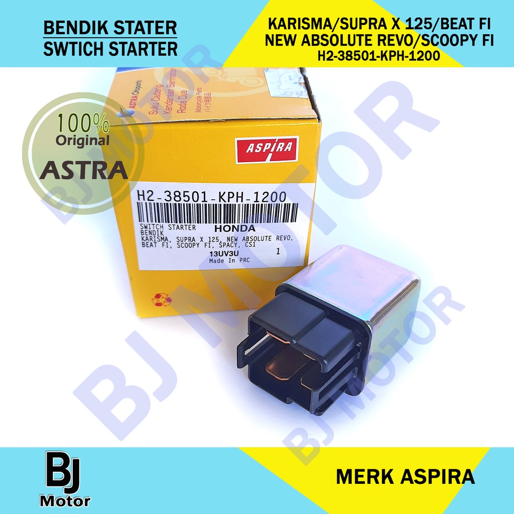Bendik Stater Relay Stater Switch Stater Honda Karisma Supra X 125 New Absolute Revo Beat/Scoopy Fi