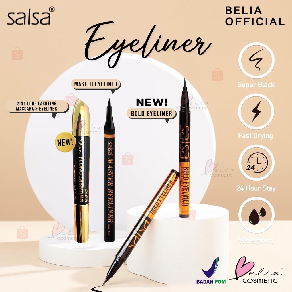 ❤ BELIA ❤ SALSA 2in 1 Hyperlash Eye Liner + Mascara 5gr | Master Eyeliner 5 mL 2 in 1 2in1