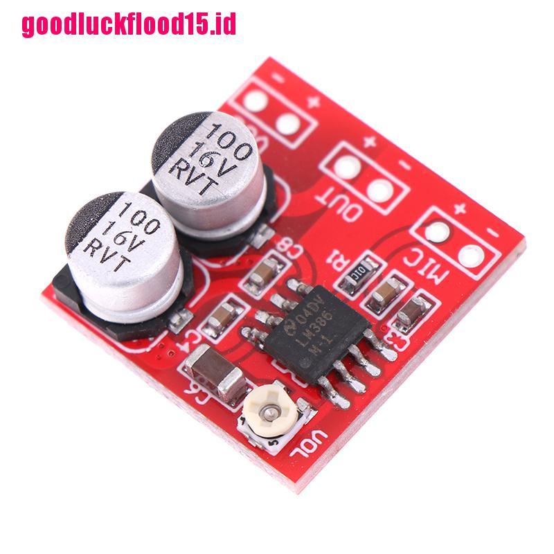 {LUCKID}DC 5V-12V LM386 electret microphone power amplifier board gain 200 times mic amp