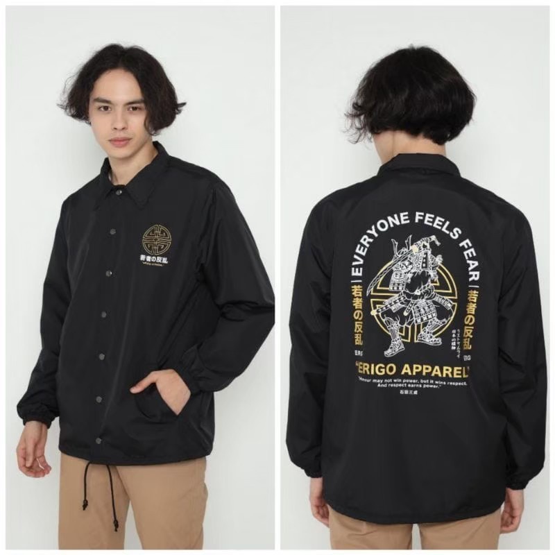 Jaket Coach ERIGO Pria Dan Wanita / Erigo Coach Jacket Fujinkai Black / Jaket ERIGO Terbaru