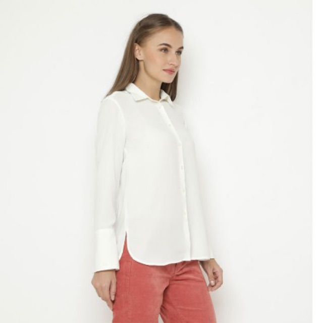 GU by UNIQLO Kemeja wanita  Airy Cuff Shirt Shopee Indonesia