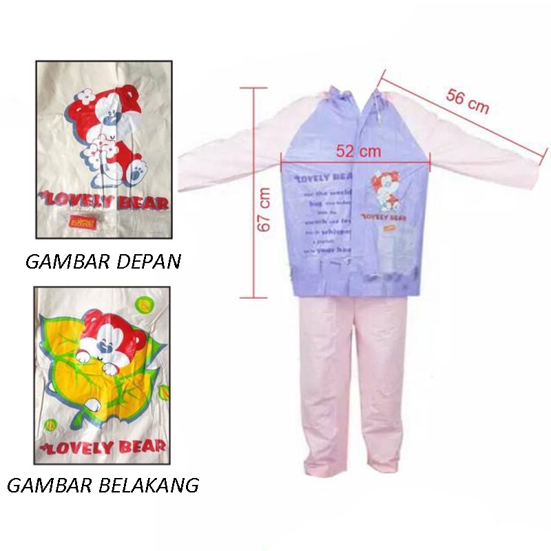 [TERLARIS] Jas Hujan ELMONDO Anak Anak Setelan Jas Hujan Karaker Lucu Murah Hemat Anak Kecil SD Baju Jaket Celana Jas Hujan Anti Rembes Bahan Tebal Halus Premium Jas Hujan Anak Celana Setelan Kids Raincoat Set With Pants