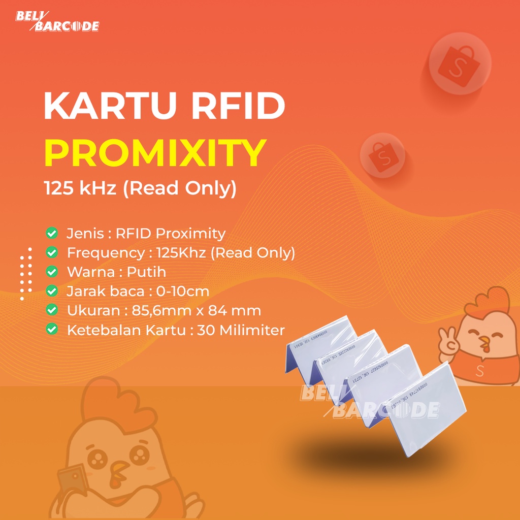 PROXIMITY BLANK CARD RFID - KARTU ID CARD POLOS PUTIH PROXIMITY