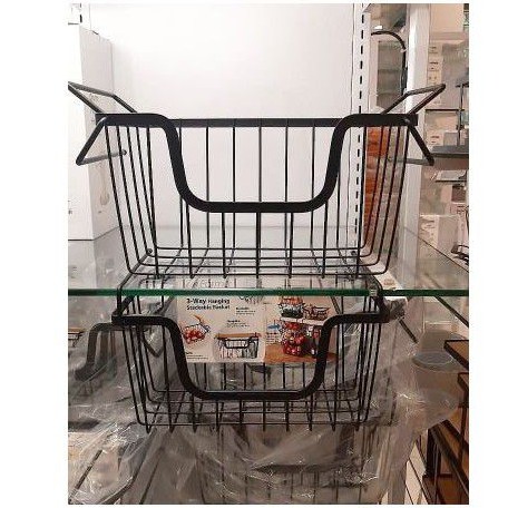 Rak dapur susun gantung Informa Keranjang Susun Gantung Rak Gelas Keranjang Telur Gantung