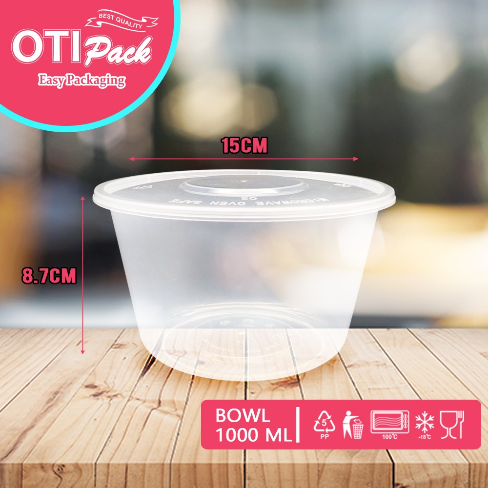 Thinwall 1000ml / Mangkok plastik / OTB1000 OTIPACK kotak makan plastik microwave aman