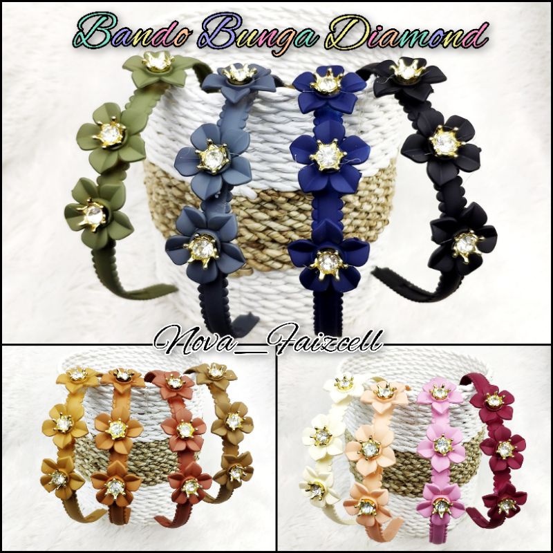 Bando Bunga Diamond Doff ala korea / bandana Doff Bunga Remaja dan dewasa