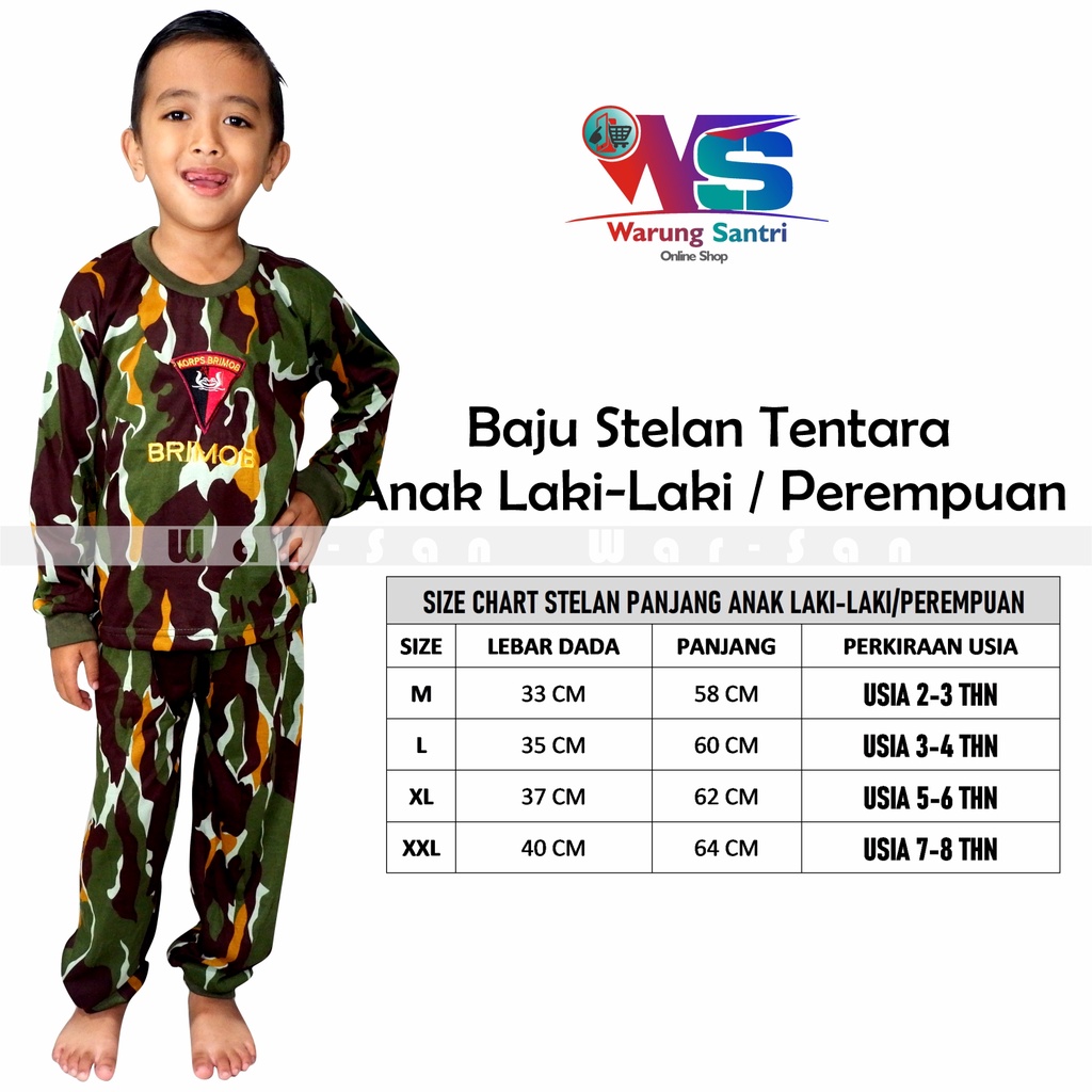 Baju Brimob Anak / Baju Stelan TNI anak / Training Brimob Anak / Kaos TNI Anak-Anak seragam Korps