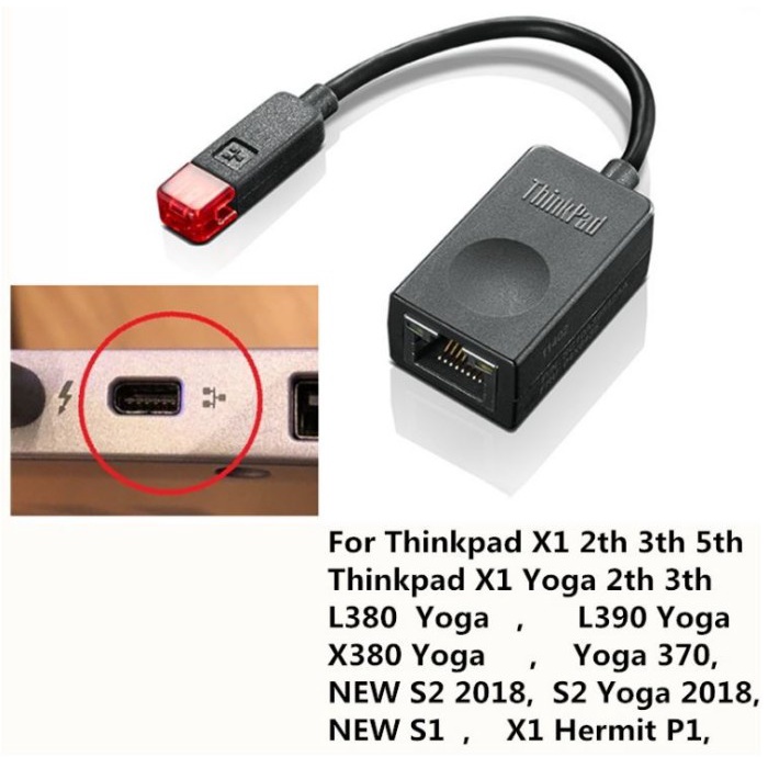 Adapter Dongle Lenovo Thinkpad X1 Carbon Yoga RJ45 Ethernet Original