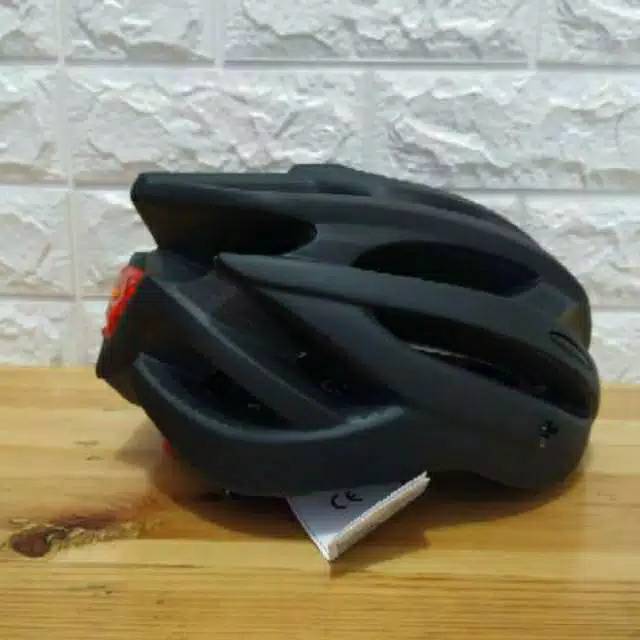 Helm Sepeda Cycling Helmet EPS Foam PVC Shell LED Safety Light - XK07 - Black